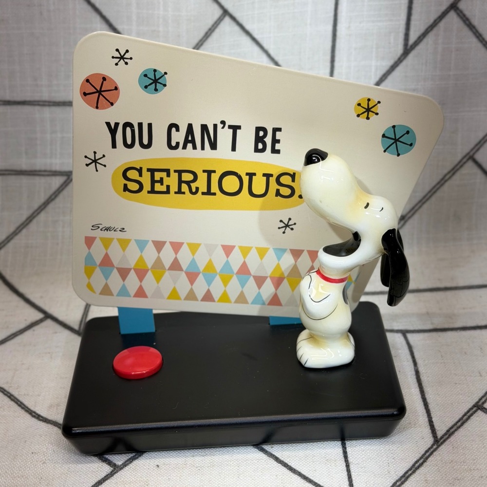 Hallmark Peanuts Snoopy Desk Toy 5.5" Black You Can't Be Serious Talking Figure